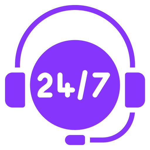 دعم ومساعدة على مدار الساعة طوال أيام الأسبوع
